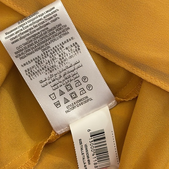 BCBGENERATION WOMEN'S YELLOW V-NECK RUFFLE PLEATED CAMI DRESS SIZE Small - Picture 9 of 9